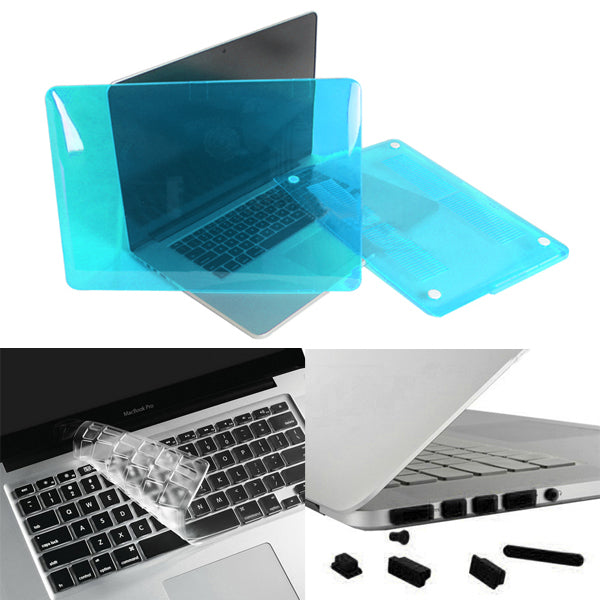 Light Blue ENKAY HAT PRINCE for MacBook Pro 13.3" A1425 Retina Display Crystal PC Shell + Keyboard Film + Anti-dust Plugs
