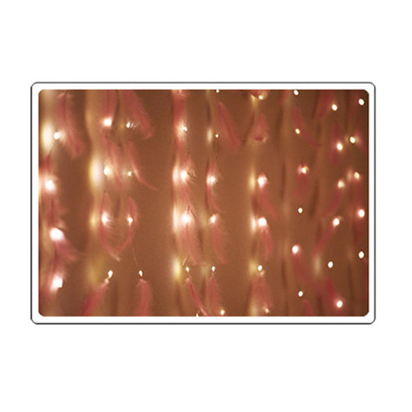 USB Remote Feather Curtain Light String Night Light Wedding Party Decor 3x3m