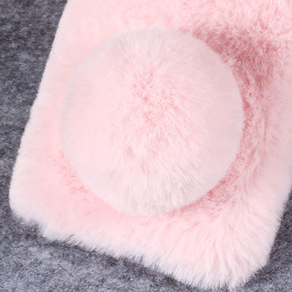 For Huawei P20 Lite / Nova 3e (China) Rabbit Shape Fluffy Fur Coated Rhinestone TPU Protective Mobile Shell