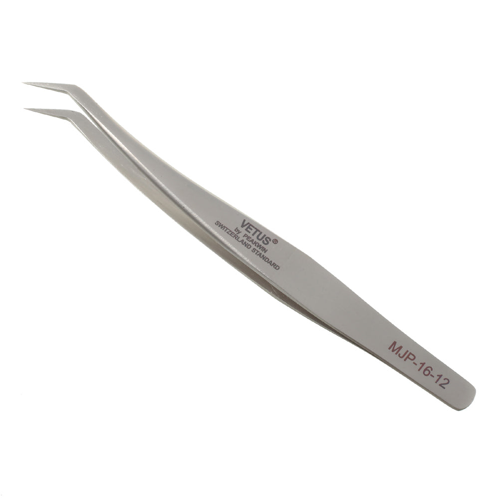 VETUS MJP-16-12 VETUS High Strength Stainless Steel Professional Curved Tip Tweezers Repair Tool