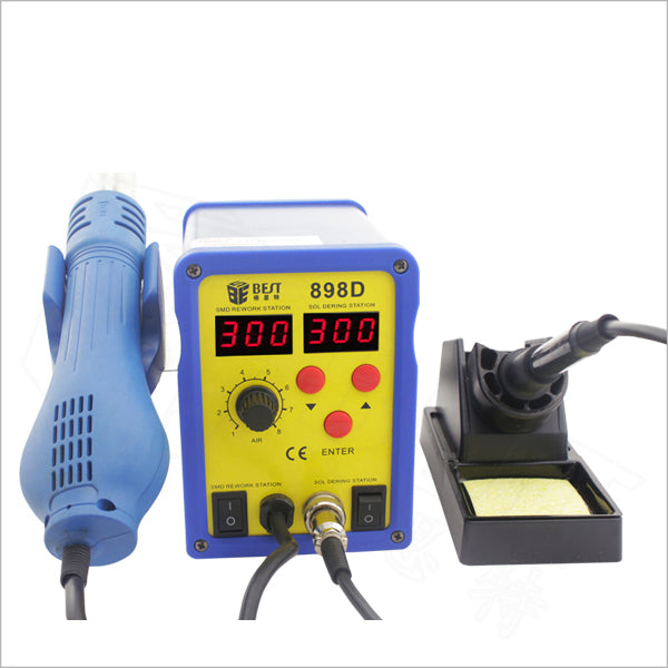 BEST BST-898D Dual LED Display Screen Hot Air Heat Gun and Soldering Iron Station for Soldering