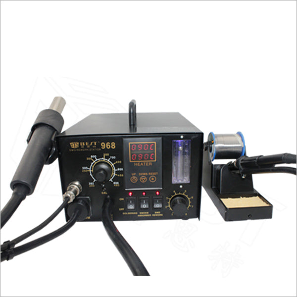 BEST BST-968 2-in-1 LED Displayer Leadfree Hot Air Gun with Smoke Absorber SMD Solder Station