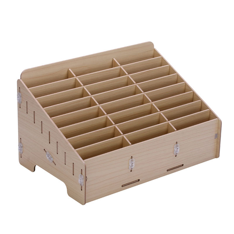 BG6039 Wooden 24-Grid Desktop Supplies Organizer Multi-functional Storage Box