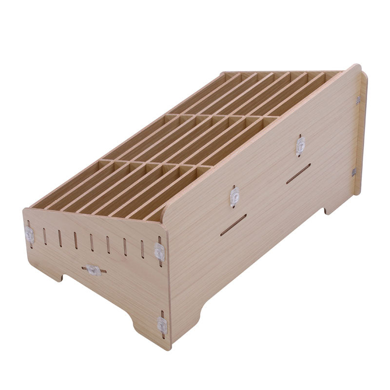BG6039 Wooden 24-Grid Desktop Supplies Organizer Multi-functional Storage Box
