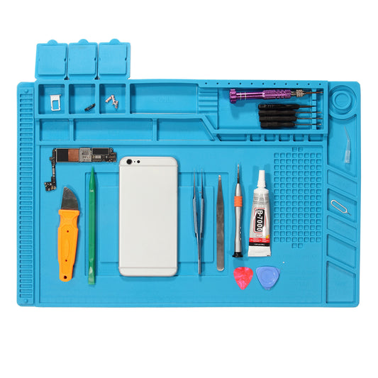 IPARTS EXPERT Heat Insulation Magnetic Screw Keeper Silicone Mat Cell Phone Maintenance Platform Pad