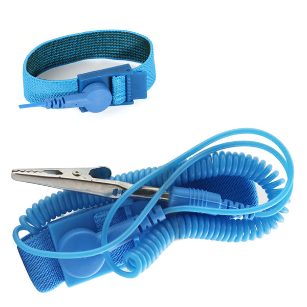 BST Anti Static ESD Wrist Strap Grounding Adjustable Elastic Bracelet - Blue