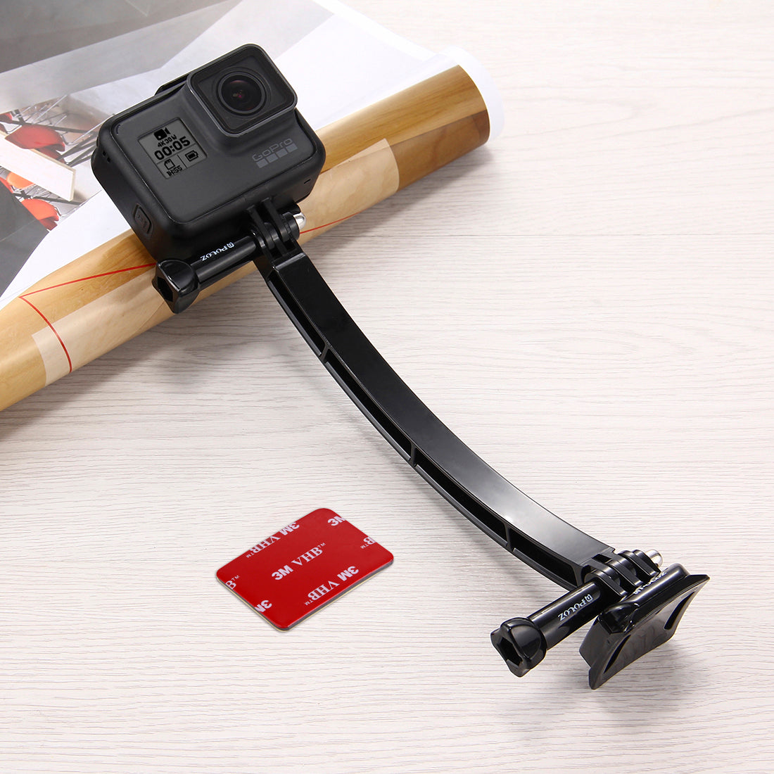 PULUZ PU78 Outdoor Motorcycle Cycling Helmet Extension Arm Set for GoPro Hero 6/5/5 Session/4 Session
