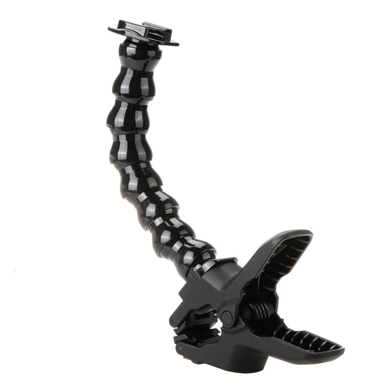 Jaws Clamp + 8-Section Gooseneck Arm Mount Set for GoPro Xiaoyi SJCAM