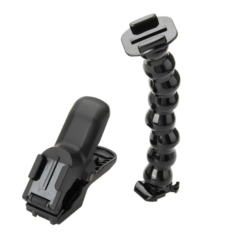 Jaws Clamp + 8-Section Gooseneck Arm Mount Set for GoPro Xiaoyi SJCAM