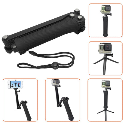 3-Way Waterproof Selfie Monopod Grip Tripod Mount for GoPro / SJCAM / Xiaoyi etc