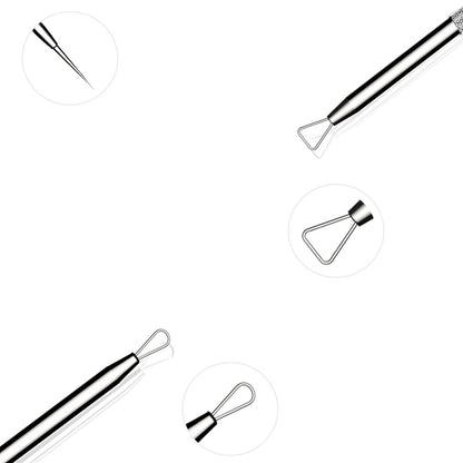 5Pcs/Set Blackhead Remover Pimple Popper Tool Kit Professional Stainless Steel Pimples Comedone Extractor Removal Tool