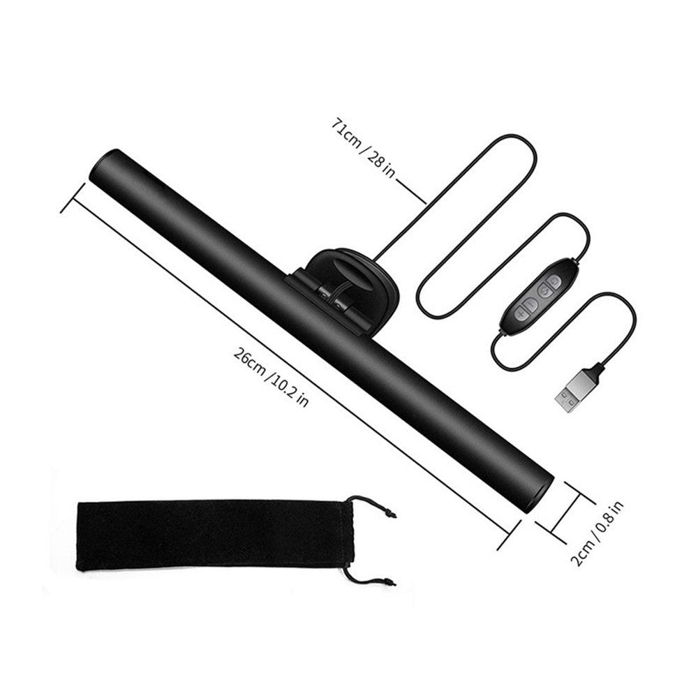 26cm No Glare USB Powered Clip On Laptop Monitor Light Bar Dimmable On Screen Lamp