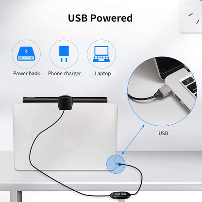 26cm No Glare USB Powered Clip On Laptop Monitor Light Bar Dimmable On Screen Lamp