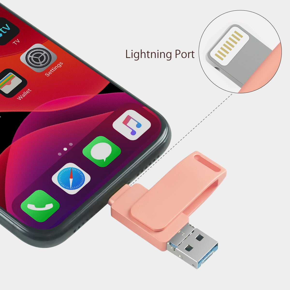 RICHWELL R-PK004 64GB Memory Stick 3 in 1 Lightning/Micro USB/USB 3.0 High Speed Flash Drive OTG U Disk