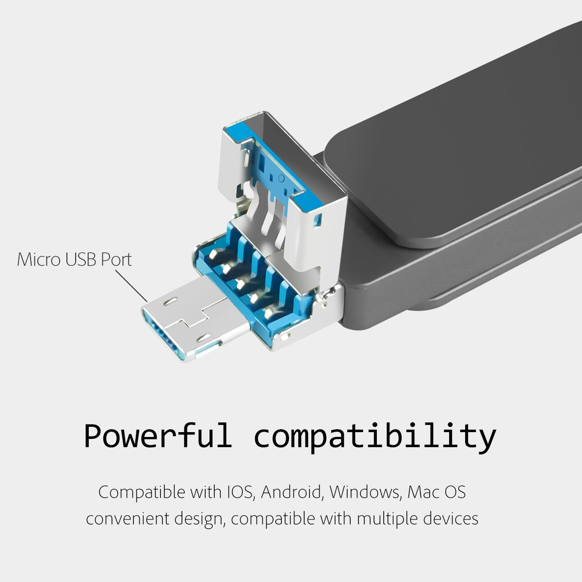 RICHWELL R-PK004 64GB Memory Stick 3 in 1 Lightning/Micro USB/USB 3.0 High Speed Flash Drive OTG U Disk