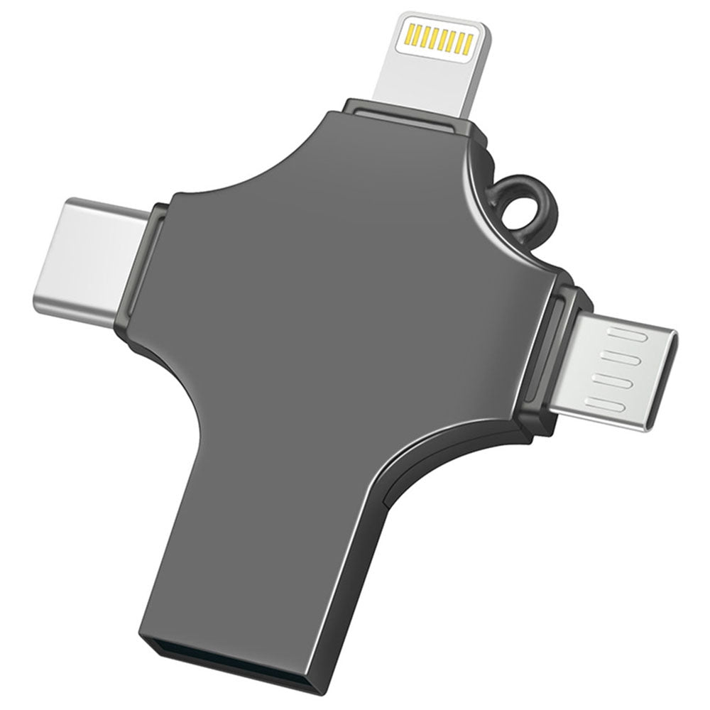 RICHWELL R-SZPM 64G 4-in-1 USB Flash Drive Phone Adapter Thumb Memory Drive for Cell Phones and Computer