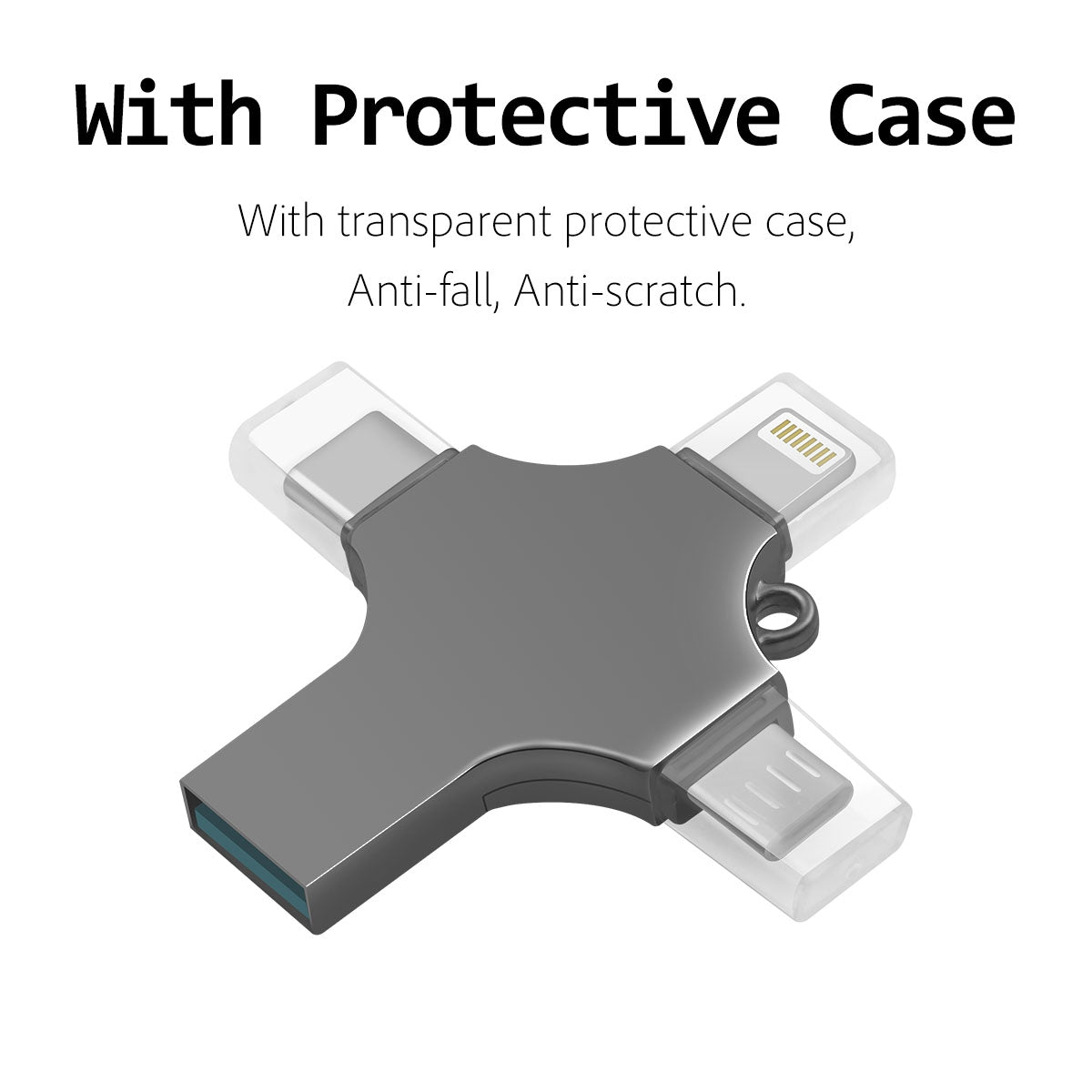 RICHWELL R-SZPM 64G 4-in-1 USB Flash Drive Phone Adapter Thumb Memory Drive for Cell Phones and Computer