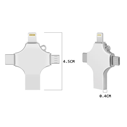 RICHWELL R-SZPM 64G 4-in-1 USB Flash Drive Phone Adapter Thumb Memory Drive for Cell Phones and Computer