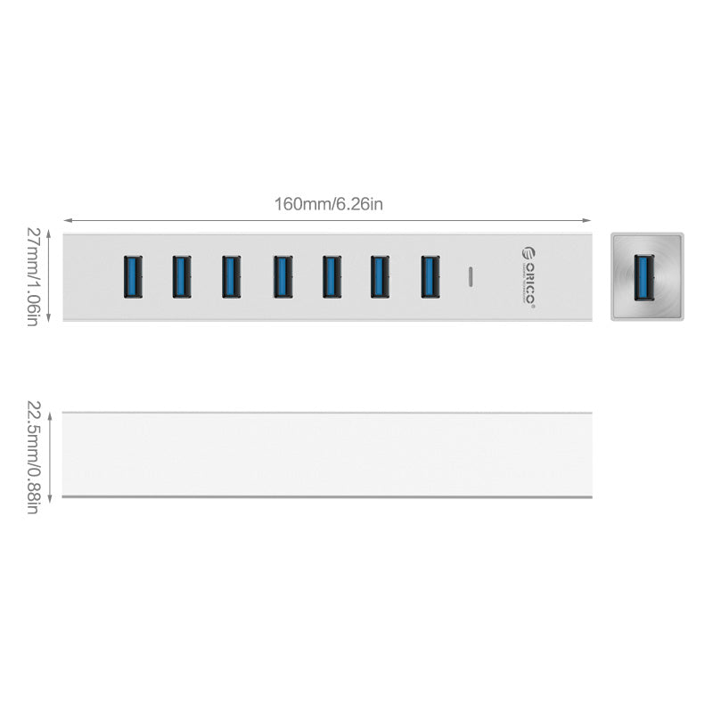 ORICO ASH7-U3 Aluminum Alloy 7 Port USB3.0 HUB