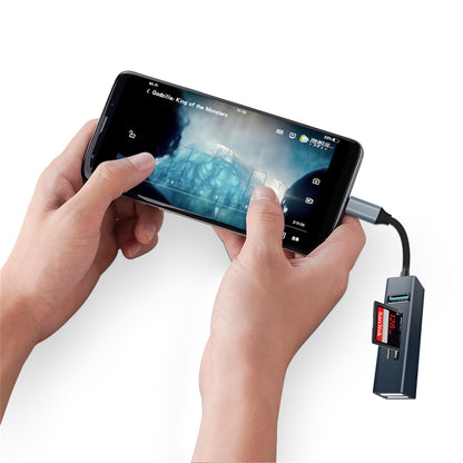 Type-C 5-in-1 Hub Splitter USB3.0 TF Memory Card Reader Adapter Docking Station for Phone Laptop
