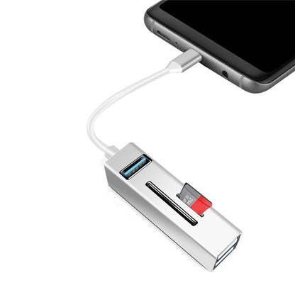 Type-C 5-in-1 Hub Splitter USB3.0 TF Memory Card Reader Adapter Docking Station for Phone Laptop