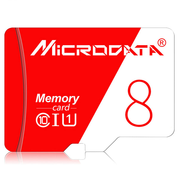MICRODATA 8GB U1 Class 10 48MB / s High Speed Micro SD Card Memory Card TF Card with SD Adapter for Camera, Phone, Computer - Red / White