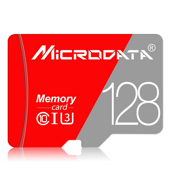 MICRODATA U3 128G High Speed 80MB / s Transfer TF Card MicroSD Card with Card Adapter for Computer Cell Phones Camera Tablet - Red / Grey