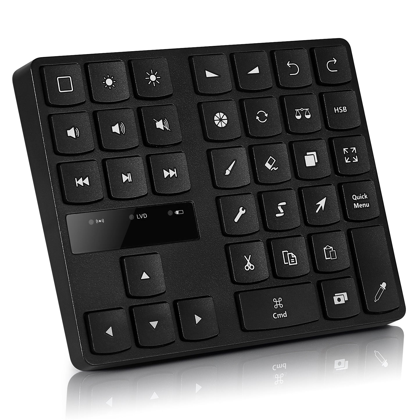 MC-533 Portable Slim Bluetooth Keypad for iPad Procreate APP, 35-Keys Drawing Keyboard One Hand Control Drawing Graphics Tablet Accessories for iOS, macOS
