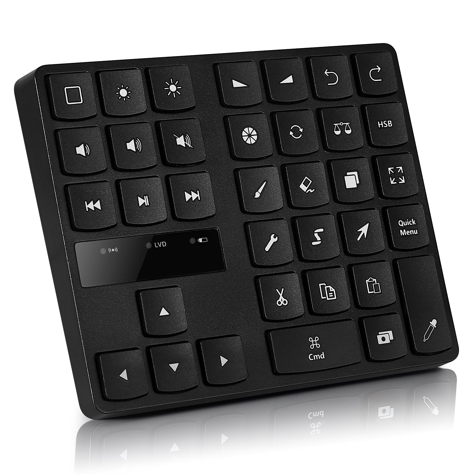 MC-533 Portable Slim Bluetooth Keypad for iPad Procreate APP, 35-Keys Drawing Keyboard One Hand Control Drawing Graphics Tablet Accessories for iOS, macOS