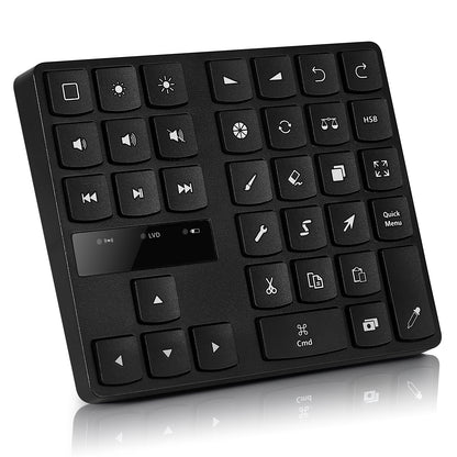MC-533 Portable Slim Bluetooth Keypad for iPad Procreate APP, 35-Keys Drawing Keyboard One Hand Control Drawing Graphics Tablet Accessories for iOS, macOS