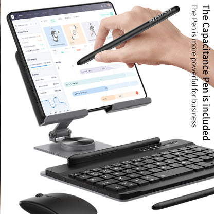 For Samsung Galaxy Z Fold4 5G / Fold3 5G / Fold2 5G / Fold 5G Keyboard Magnetic Folding Stand with Mouse Stylus Pen