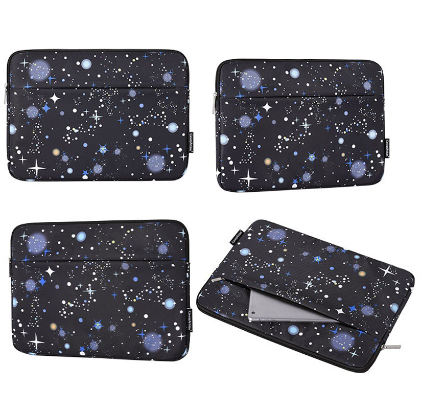 CANVASARTISAN H16-11 Starry Sky Pattern Zipper Protective Sleeve Notebook Bag Case for 11-inch Laptop