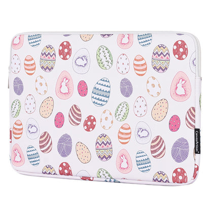 CANVASARTISAN G52-T0111 Easter Bunny and Eggs Pattern Laptop Bag for 13-inch Notebook Sleeve with Small Bag Set