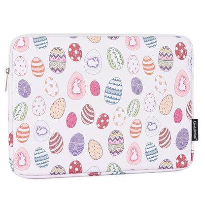 CANVASARTISAN G52-T0111 Easter Bunny and Eggs Pattern Laptop Bag for 13-inch Notebook Sleeve with Small Bag Set