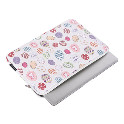 CANVASARTISAN G52-T0111 Easter Bunny and Eggs Pattern Laptop Bag for 13-inch Notebook Sleeve with Small Bag Set