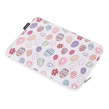 CANVASARTISAN G52-T0111 Easter Bunny and Eggs Pattern Laptop Bag for 13-inch Notebook Sleeve with Small Bag Set