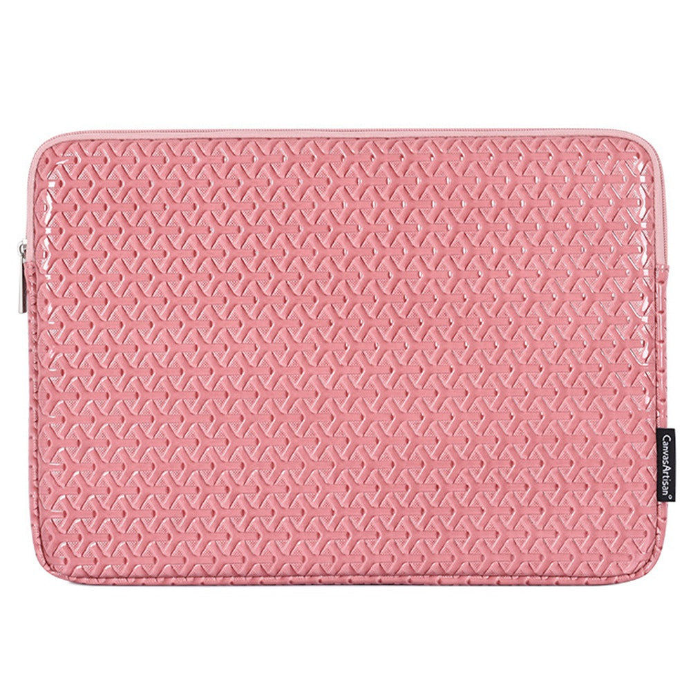 CANVASARTISAN L30-03 15-inch Laptop Sleeve Imprinted Pattern PU Leather Notebook PC Carrying Bag