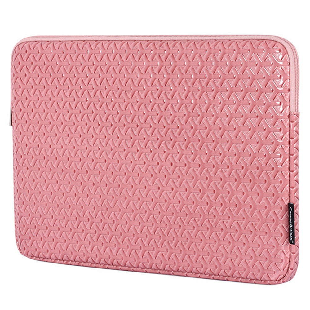 CANVASARTISAN L30-03 15-inch Laptop Sleeve Imprinted Pattern PU Leather Notebook PC Carrying Bag