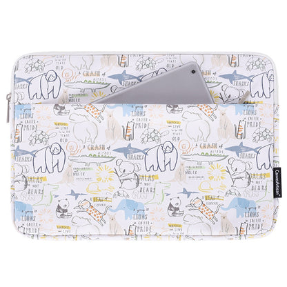 CANVASARTISAN G50-11 14-inch Cartoon Animal Printed Notebook Sleeve PU Leather Laptop Carrying Bag