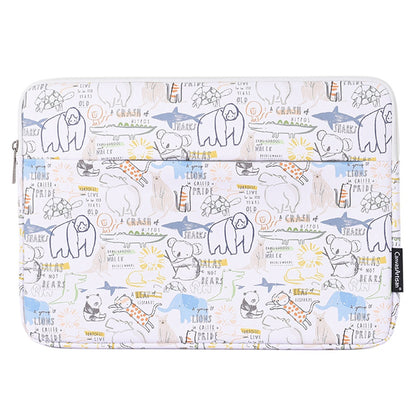 CANVASARTISAN G50-11 14-inch Cartoon Animal Printed Notebook Sleeve PU Leather Laptop Carrying Bag