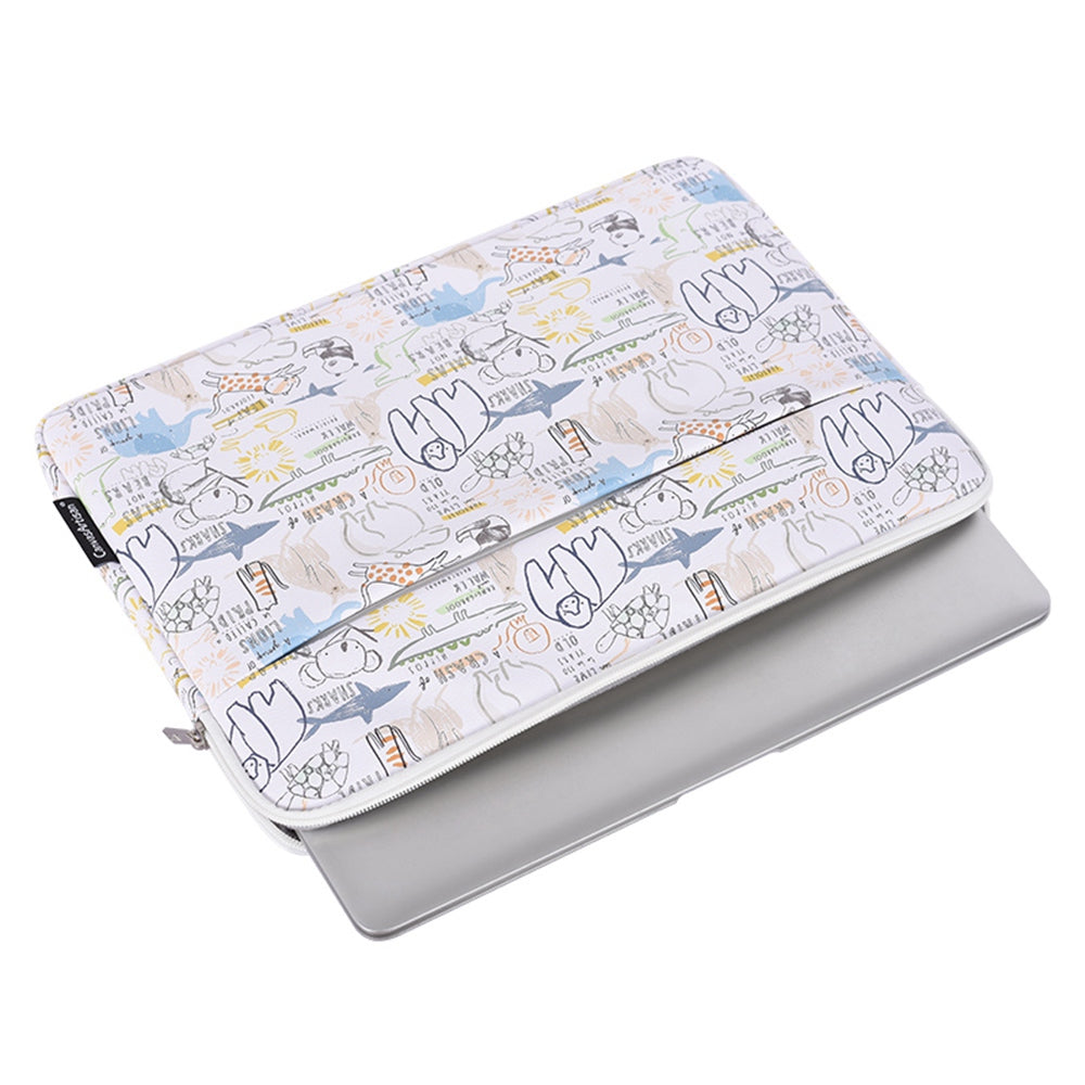 CANVASARTISAN G50-11 14-inch Cartoon Animal Printed Notebook Sleeve PU Leather Laptop Carrying Bag