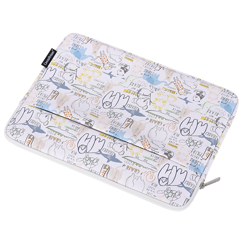 CANVASARTISAN G50-11 14-inch Cartoon Animal Printed Notebook Sleeve PU Leather Laptop Carrying Bag