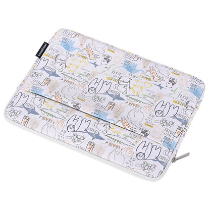 CANVASARTISAN G50-11 14-inch Cartoon Animal Printed Notebook Sleeve PU Leather Laptop Carrying Bag