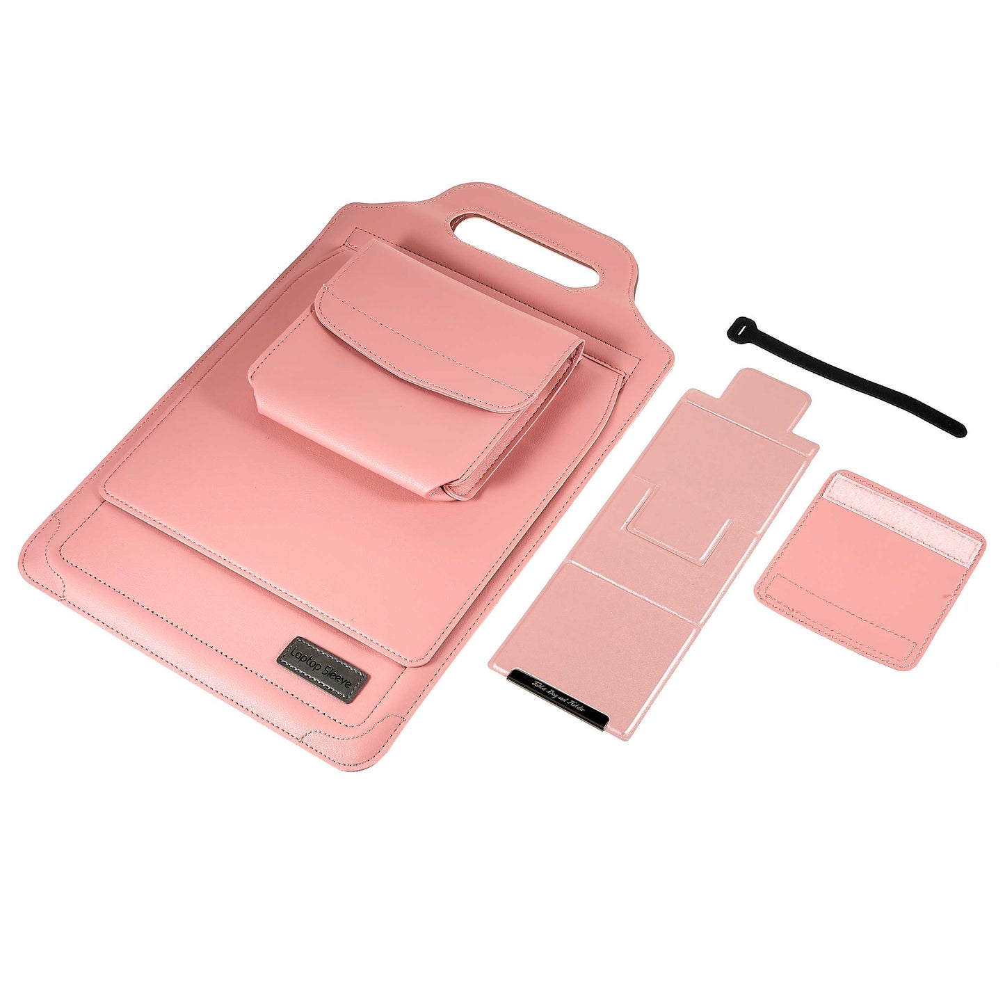 15-inch Laptop Sleeve Case PU Leather Notebook Carrying Case with Adjustable Stand