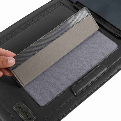 15-inch Laptop Sleeve Case PU Leather Notebook Carrying Case with Adjustable Stand