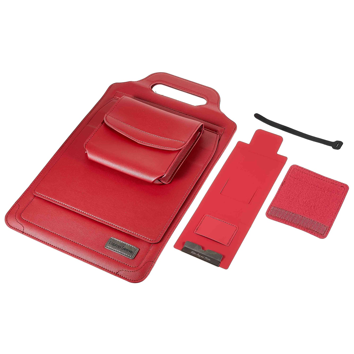 15-inch Laptop Sleeve Case PU Leather Notebook Carrying Case with Adjustable Stand