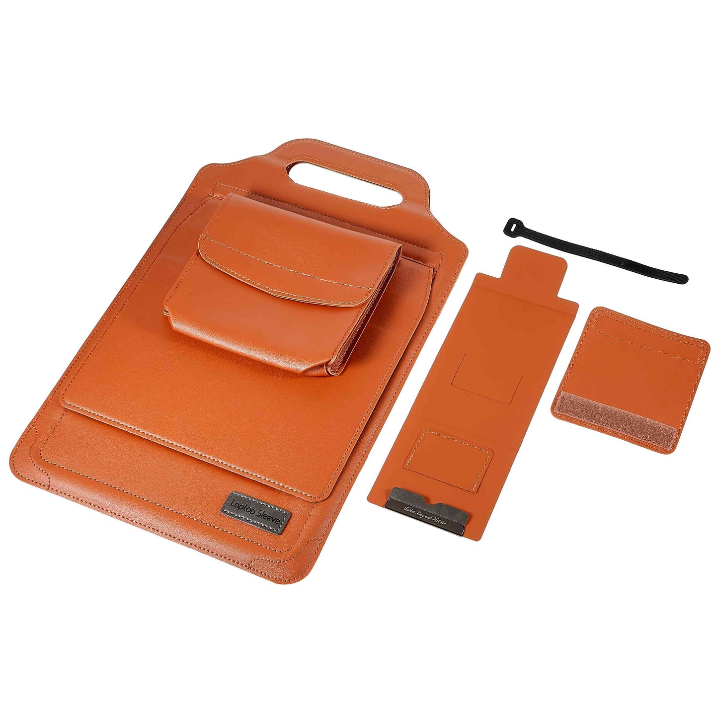 15-inch Laptop Sleeve Case PU Leather Notebook Carrying Case with Adjustable Stand