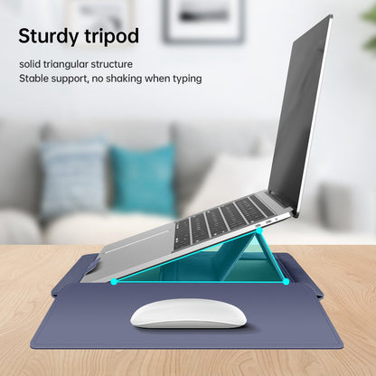 15-inch Laptop Sleeve Case PU Leather Notebook Carrying Case with Adjustable Stand