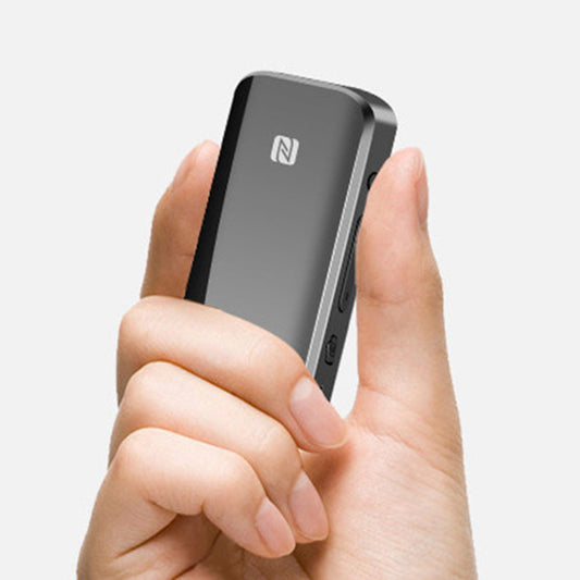 T40 Bluetooth 5.0 Receiver Push Back Clip Wireless Receiving and Transmitting 2-in-1 Car Adapter for Audio Listening to Music Hands-free Calling