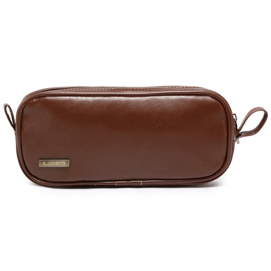LISEN PU Leather Electronics Accessories Storage Bag Comestic Bag Makeup Organizer